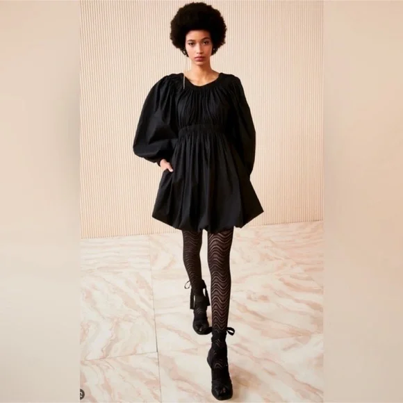 ULLA JOHNSON Black Martine Mini Dress Sz 0